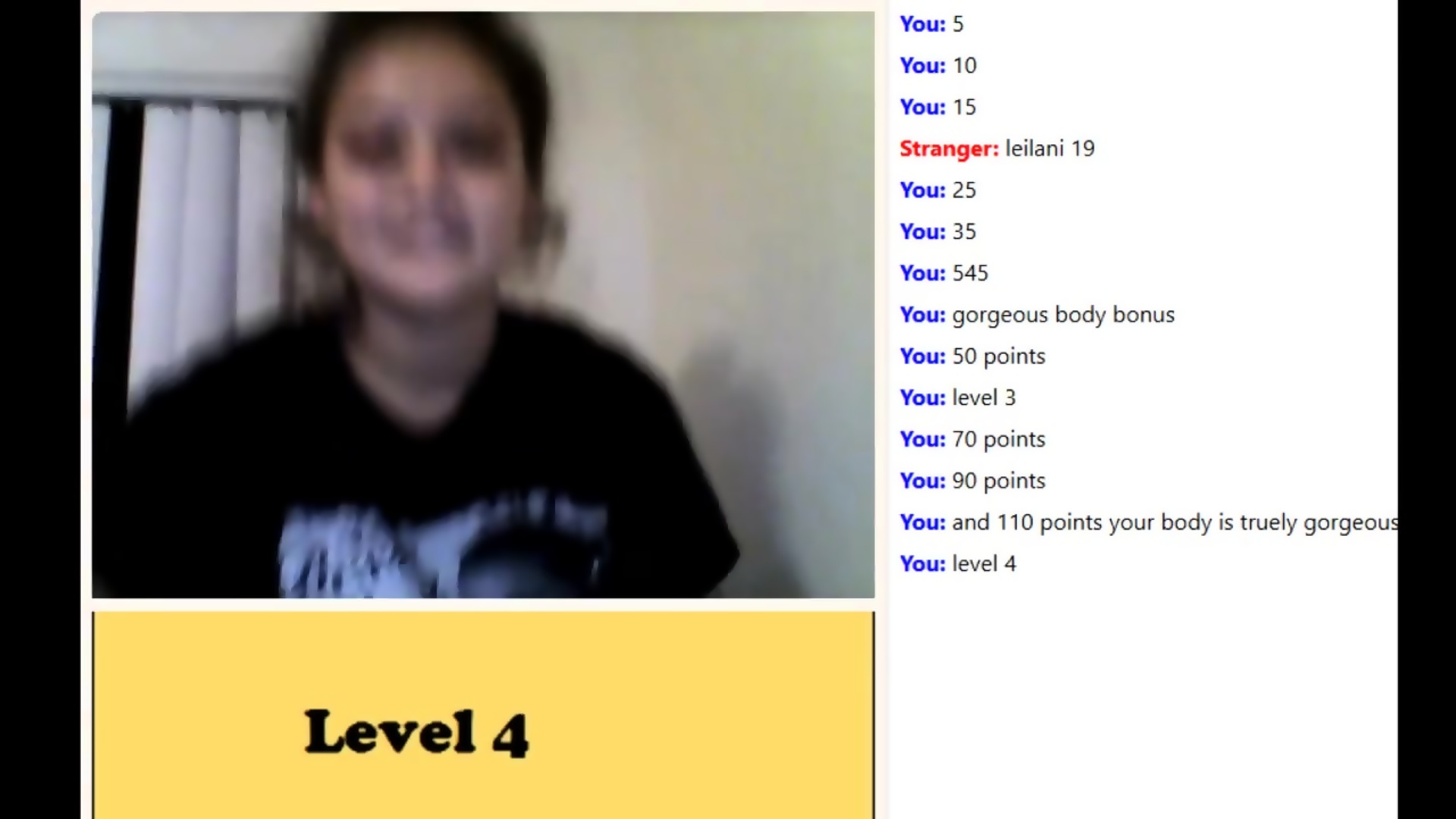 Omegle hottie plays game shows