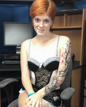 best of Firstime redhead with tattoo