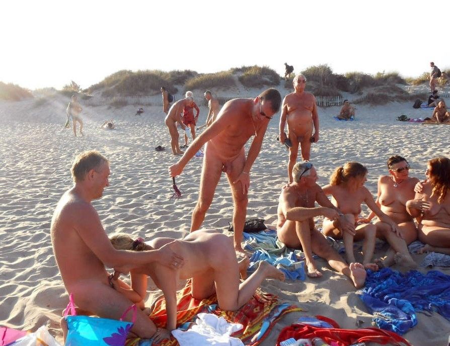 Public beach orgy