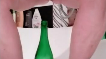 Masturbates bottle champagne russian