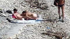Couple have public beach while