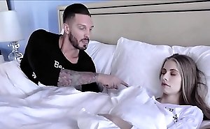 Stepdad with monster cock fucks his slutty tiny stepdaughter in the ass.