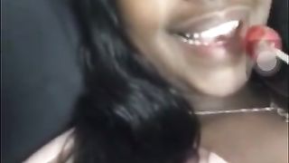 Ebony nip slip live