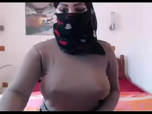 Girl hijab shows her gaped