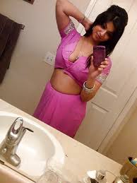 Indian girl posing bathroom less