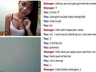 Omegle asian flashes pierced nipples